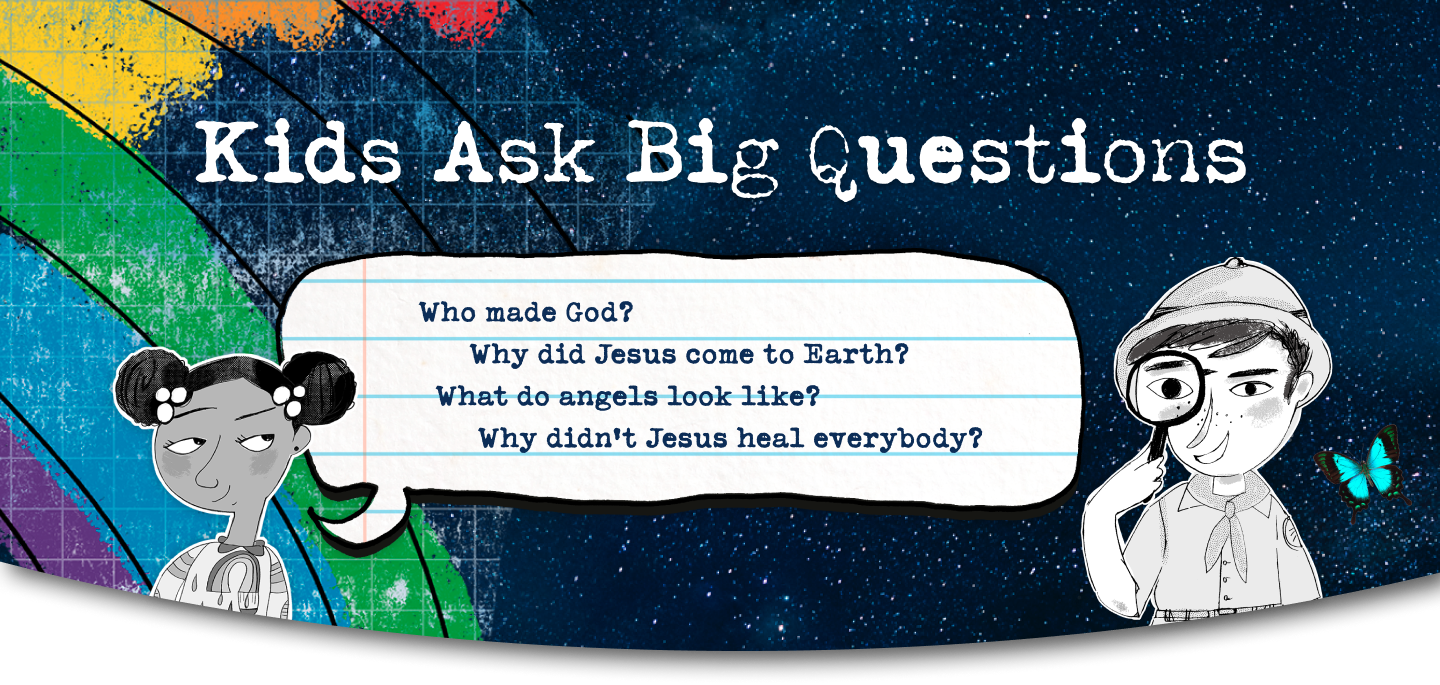 Image of a boy and girl asking big questions about God and the Bible