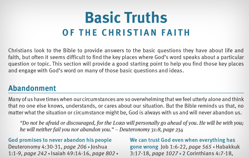 Example of the Christian Basics topical guide