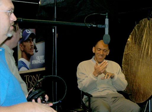 Chris Fabry (Interviewer & Writer), posing with Coach Dungy during a break