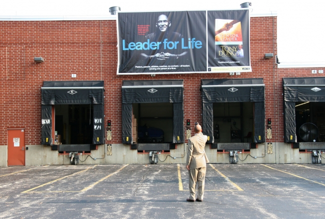 Tony outside warehouse