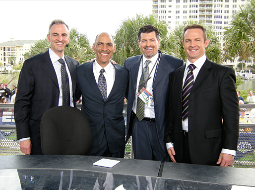ESPN anchors Trey Wingo, Tony, Mark Schlereth, & Merrill Hodge - © All rights reserved. Photo by Jessica Atteberry Quinn