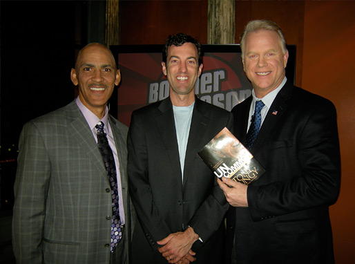 Tony, Nathan Whitaker, & Boomer Esiason on the set of his show in NYC - © All rights reserved. Photo by Jessica Atteberry Quinn