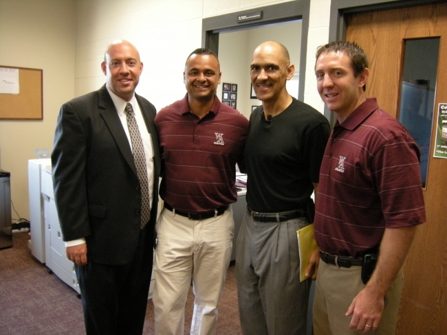 Tony with coaches from Wheaton Academy where he spoke at a Family First breakfast