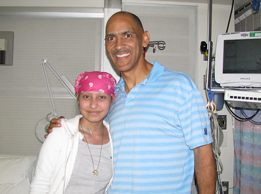 Tony talking with patients in the children’s ward