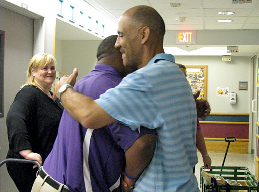 Tony Dungy saying good-bye to the Coaches from Ville Platte, LA!