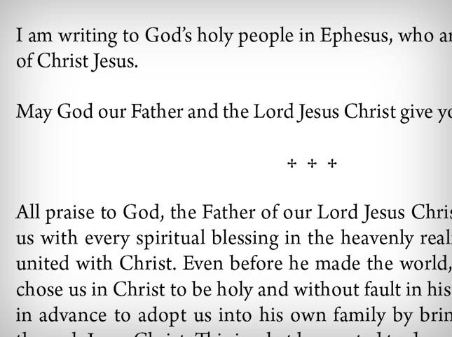 Immerse Bible text on page