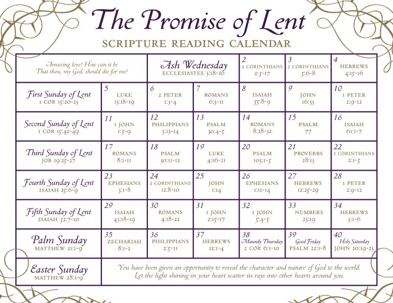 Prepare for Easter with a FREE Scripture Calendar The Arc