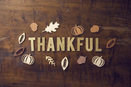 thankful design on wood board