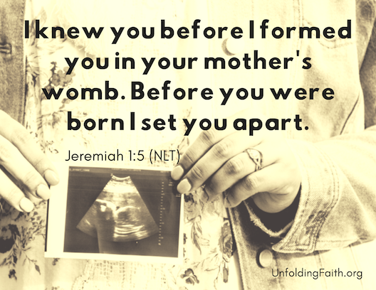 Scripture about finding your life purpose in God; Jeremiah 1:5 from the New Living Translation: "I knew you before I formed you in your mother's womb. Before you were born I set you apart."