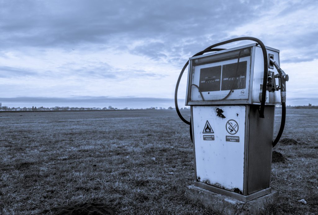 A disused gas pump stands on a wild open plain with no real reason for being there. We can get lost or detoured by our own understanding, instead of trusting God's promises.